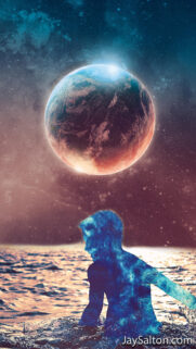 Surreal Space Explorer Cosmic Ocean Surreal Wallpaper for Mobile