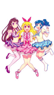 Cute Anime Girls Idol Trio Aesthetic Wallpaper for Mobile