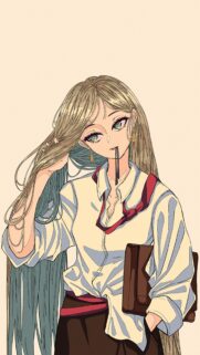 Aesthetic Anime Girl with Long Hair and Brown Bag Mobile Wallpaper