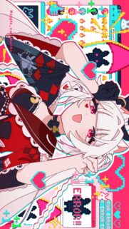 Glitch Aesthetic Anime Cat Girl Wallpaper with Neon Pink and Cyber UI Elements