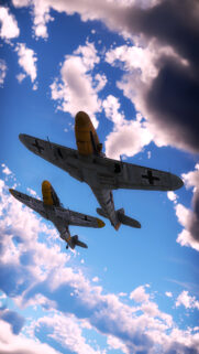 Bf 109 Messerschmitt Fighter Planes in Flight High Resolution Wallpaper
