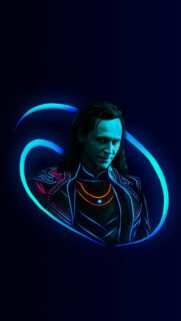 Neon Loki Marvel Superhero Minimalist Artistic Mobile Wallpaper 4K