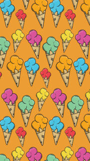 Colorful Melting Ice Cream Cones Pattern Mobile Wallpaper Background