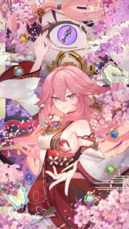 Stunning Yae Miko Genshin Impact Anime Aesthetic Wallpaper for Mobile