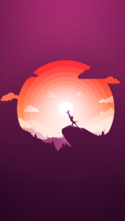 Minimalist Lion King Silhouette at Sunset Mobile Wallpaper
