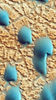 Stunning Martian Blue Sand Dunes Aerial View High Definition Mobile Wallpaper