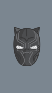 Minimalist Black Panther Mask Vector Mobile Wallpaper for Fans