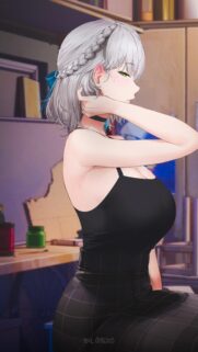 Beautiful Anime Girl with Silver Hair in Casual Outfit Mobile Wallpaper