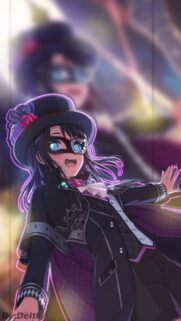 Anime Girl in Victorian Masquerade Outfit Wallpaper for Mobile