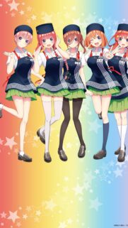 The Quintessential Quintuplets Cute Waitress Uniform Mobile Wallpaper