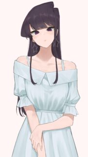 Stunning Komi Shouko Anime Girl Portrait with Star Earrings Mobile Wallpaper