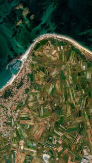 Aerial View of Coastal Salt Marshes and Harbor Mobile Wallpaper