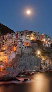 Breathtaking Night View of Manarola Italy Cinque Terre Mobile Wallpaper