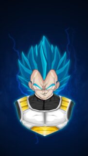 Super Saiyan Blue Vegeta Portrait High Resolution Mobile Wallpaper
