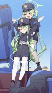 Anime Girls in Military Uniforms Blue Archive Inspired Wallpaper