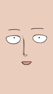 Minimalist Saitama Face One Punch Man Mobile Wallpaper HD