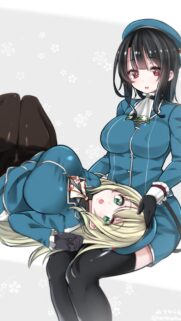 Cute Anime Girls Lying Down High Quality Mobile Wallpaper