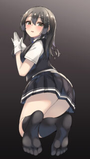 Cute Anime Girl in School Uniform High Resolution Mobile Wallpaper