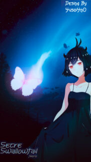 Anime Girl Secre Swallowtail Nero from Black Clover with Glowing Butterfly Wallpaper
