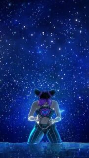 Jolyne Cujoh JoJo Stone Ocean Night Sky Wallpaper for Mobile