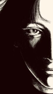 Stunning Black and White Manga Style Portrait Wallpaper for Mobile