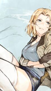 Anime Girl with Cigarette Aesthetic Mobile Wallpaper