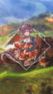 Cute Anime Dragon Girl with Pet Illustration Wallpaper for Mobile Screens