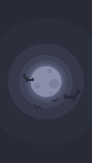 Minimalist Night Sky with Full Moon and Flying Bats Mobile Wallpaper