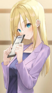 Beautiful Blonde Anime Girl Office Professional Wallpaper HD