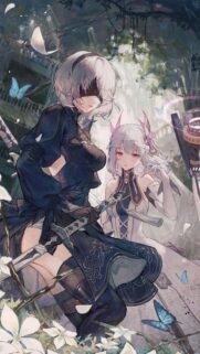 Stunning 2B Nier Automata and Anime Girl High Quality Mobile Wallpaper
