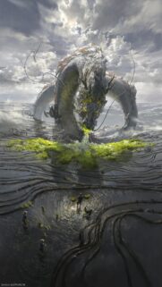 Majestic Asian Dragon Over Rice Fields Fantasy Art Wallpaper