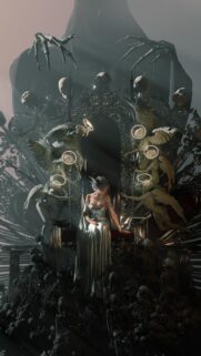 Ethereal Queen of Darkness Dark Fantasy Throne Wallpaper for Mobile