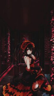 Kurumi Tokisaki Dark Gothic Anime Girl High Definition Mobile Wallpaper