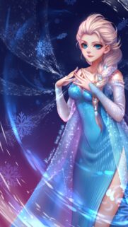 Stunning Anime Elsa Frozen Art High Quality Mobile Wallpaper