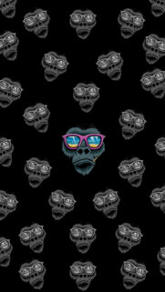 Cool Gorilla Pattern with Pink Beach Sunglasses Wallpaper for Mobile