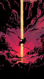 Stunning Astronaut Falling Into A Radiant Golden Beam Digital Art Wallpaper