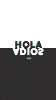 Minimalist Hola Adios Glitch Aesthetic Typography Wallpaper for Mobile