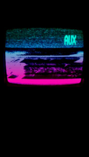 Retro Aesthetic Glitch TV Screen Wallpaper with Neon AUX Signal for Mobile