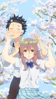 A Silent Voice Shoya and Shoko Romantic Anime Spring Wallpaper