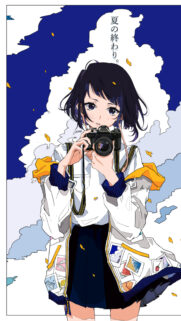 Anime Girl Holding Vintage Camera Aesthetic Illustration Wallpaper