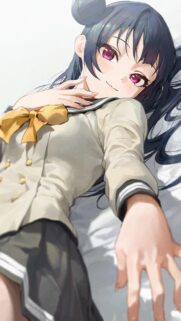 Beautiful Anime Girl With Deep Red Eyes Anime Wallpaper for Mobile