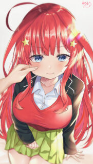 Itsuki Nakano Cute Blushing Anime Girl Mobile Wallpaper