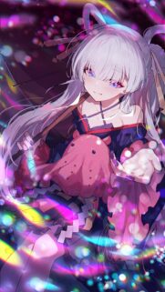 Cute Anime Girl with Pink Octopus Plushie Aesthetic Phone Wallpaper