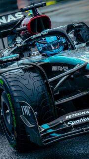 Mercedes AMG Petronas F1 Racing Car Close-Up High Resolution Wallpaper