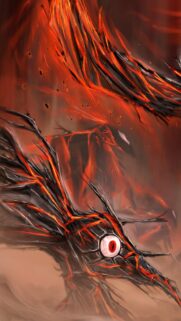 Fiery Demon Eye Abstract Dark Fantasy Mobile Wallpaper