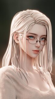 Stunning Blonde Girl Portrait with Glasses Aesthetic Mobile Wallpaper