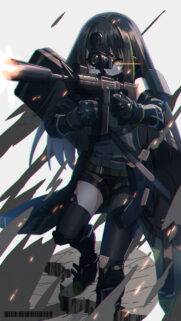 Anime Tactical Girl with Sniper Rifle High Quality Mobile Wallpaper