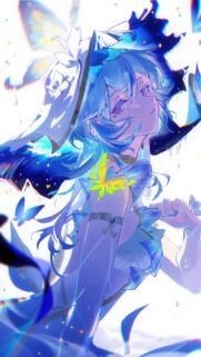 Stunning Anime Girl with Butterflies Aesthetic Phone Wallpaper