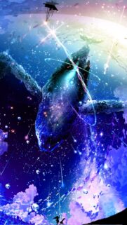 Celestial Cosmic Whale and Starry Galaxy Mobile Wallpaper