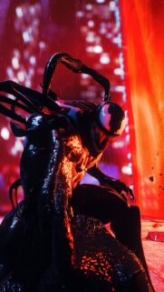 Venom Cinematic Red Neon City Night Mobile Wallpaper